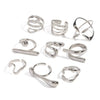 Wholesale Women's Stainless Steel Geometric Exaggerated Opening Ring With Electroplating
