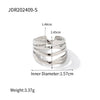 Wholesale Women's Stainless Steel Geometric Exaggerated Opening Ring With Electroplating