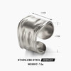 Wholesale Women's Stainless Steel Geometric Exaggerated Wide Retro Irregular Ring With Electroplating