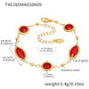 Wholesale Women's 316L Stainless Steel Geometric Faceted Glass Bead Bracelet Electroplated Hand Jewelry