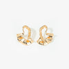 Wholesale Women's Stainless Steel Geometric Fan Shaped Earrings With Electroplating And Hollow Design Street Style