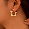 Wholesale Women's Stainless Steel Geometric Fashion Earrings With Electroplating Treatment