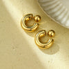 Wholesale Women's Stainless Steel Geometric Fashion Earrings With Electroplating