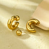 Wholesale Women's Stainless Steel Geometric Fashion Earrings With Electroplating