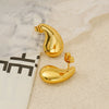 Wholesale Women's Stainless Steel Geometric Fashion Luxury Electroplated Comma Earrings