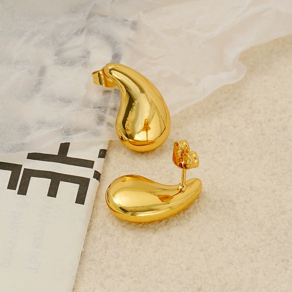 Wholesale Women's Stainless Steel Geometric Fashion Luxury Electroplated Comma Earrings