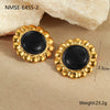 Wholesale Women's Stainless Steel Geometric Fashion Ol Style Electroplated Imitation Agate Earrings