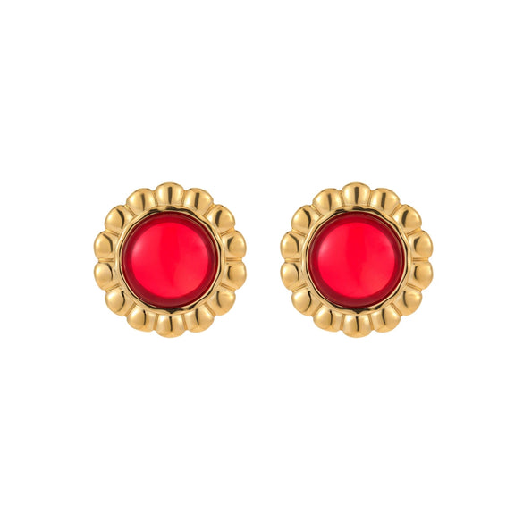 Wholesale Women's Stainless Steel Geometric Fashion Ol Style Electroplated Imitation Agate Earrings