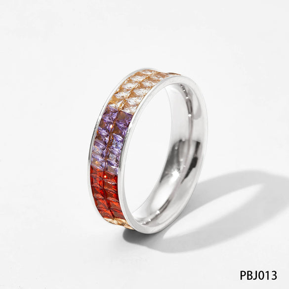 Wholesale Women's Stainless Steel Geometric Fashion Ring With Electroplating Treatment