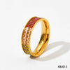 Wholesale Women's Stainless Steel Geometric Fashion Ring With Electroplating Treatment