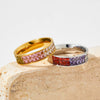 Wholesale Women's Stainless Steel Geometric Fashion Ring With Electroplating Treatment