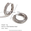 Wholesale Women's Stainless Steel Geometric Fashion Simple Niche Versatile Popular Earrings 18K Gold Plated Semiinlaid Zircon