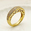 Wholesale Women's Stainless Steel Geometric Fashionable Electroplated Zircon Ring