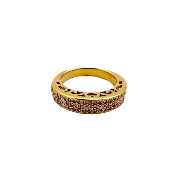 Wholesale Women's Stainless Steel Geometric Fashionable Electroplated Zircon Ring