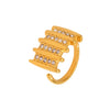 Wholesale Women's Stainless Steel Geometric Ferris Wheel Inlaid With White Zircon Electroplated Asymmetrical Open Ring Retro Hand Jewelry