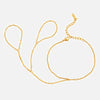 Wholesale Women's Stainless Steel Geometric Finger Bracelet And Necklace With Electroplating