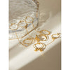 Wholesale Women's Stainless Steel Geometric Fingertip Ring Jewelry Set With Electroplating