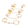 Wholesale Women's Stainless Steel Geometric Fingertip Ring Jewelry Set With Electroplating