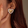 Wholesale Women's Stainless Steel Geometric Fivepointed Star Love Earrings Electroplated Light Luxury Nonfading