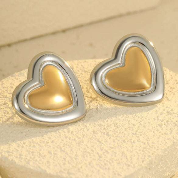 Wholesale Women's Stainless Steel Geometric Fivepointed Star Love Earrings Electroplated Light Luxury Nonfading