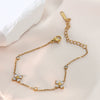 Wholesale Women's Stainless Steel Geometric Flower 18K Goldplated Bracelet