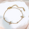 Wholesale Women's Stainless Steel Geometric Flower 18K Goldplated Bracelet