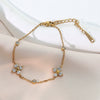 Wholesale Women's Stainless Steel Geometric Flower 18K Goldplated Bracelet