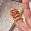 Wholesale Women's Stainless Steel Geometric Fourclaw Zircon Ring 18K Gold Plated Fashion Style