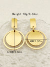 Wholesale Women's Stainless Steel Geometric French Retro Style Electroplated Ring And T Pendant Earrings