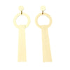 Wholesale Women's Stainless Steel Geometric French Retro Style Electroplated Ring And T Pendant Earrings
