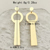 Wholesale Women's Stainless Steel Geometric French Retro Style Electroplated Ring And T Pendant Earrings