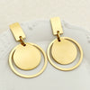 Wholesale Women's Stainless Steel Geometric French Retro Style Electroplated Ring And T Pendant Earrings