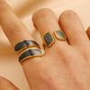 Wholesale Women's Stainless Steel Geometric Goldplated Ring Light Luxury Nonfading