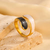 Wholesale Women's Stainless Steel Geometric Goldplated Ring Light Luxury Nonfading