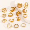 Wholesale Women's Stainless Steel Geometric Goldplated Ring Light Luxury Nonfading