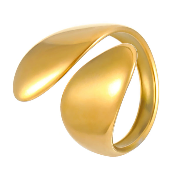 Wholesale Women's Stainless Steel Geometric Goldplated Ring Light Luxury Nonfading