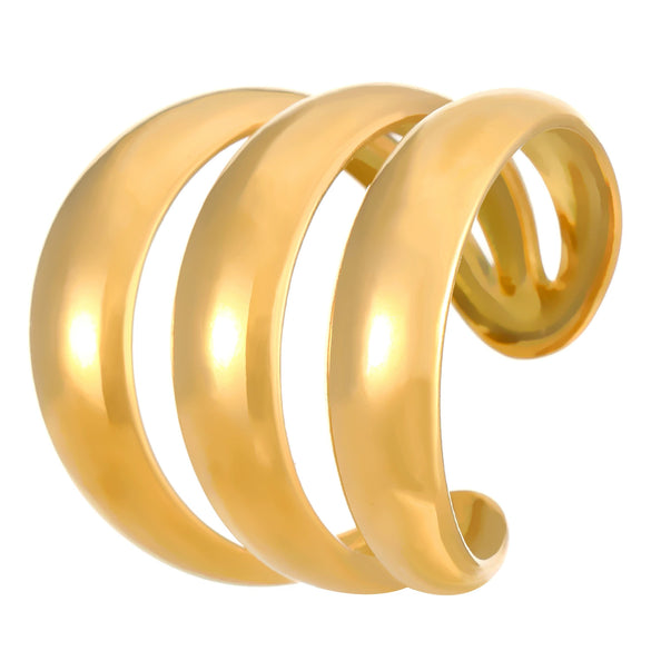 Wholesale Women's Stainless Steel Geometric Goldplated Ring Light Luxury Nonfading