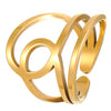 Wholesale Women's Stainless Steel Geometric Goldplated Ring Light Luxury Nonfading