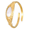 Wholesale Women's Stainless Steel Geometric Goldplated Ring Light Luxury Nonfading
