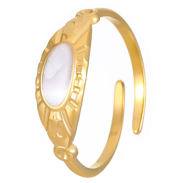Wholesale Women's Stainless Steel Geometric Goldplated Ring Light Luxury Nonfading