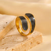 Wholesale Women's Stainless Steel Geometric Goldplated Ring Light Luxury Nonfading