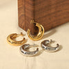 Wholesale Women's Stainless Steel Geometric Half Ring Earrings With Electroplating