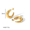 Wholesale Women's Stainless Steel Geometric Half Ring Earrings With Electroplating