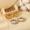 Wholesale Women's Stainless Steel Geometric Half Ring Earrings With Electroplating