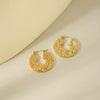 Wholesale Women's Stainless Steel Geometric Hammer Earrings With 18K Gold Electroplating