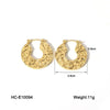 Wholesale Women's Stainless Steel Geometric Hammer Earrings With 18K Gold Electroplating