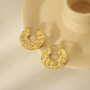 Wholesale Women's Stainless Steel Geometric Hammer Earrings With 18K Gold Electroplating
