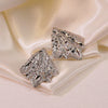 Wholesale Women's Stainless Steel Geometric Hammered Polished Exaggerated Earrings