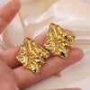 Wholesale Women's Stainless Steel Geometric Hammered Polished Exaggerated Earrings