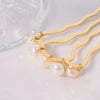 Wholesale Women's Stainless Steel Geometric Handmade Ushaped Pearl Hairpin